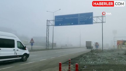 Çorum'da Yoğun Sis: D100 Karayolu'nda Görüş Mesafesi 50 Metreye Düştü