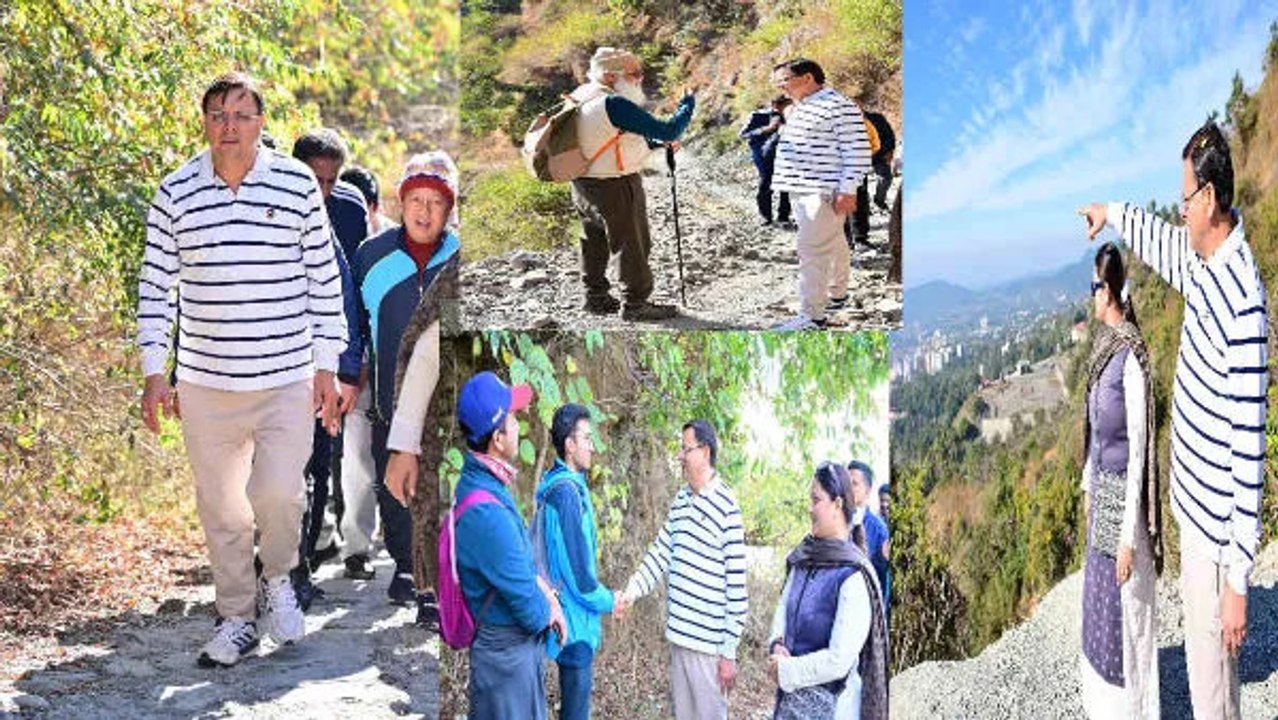 देहरादून-मसूरी ट्रैक मार्ग पर CM धामी ने परिवार...
