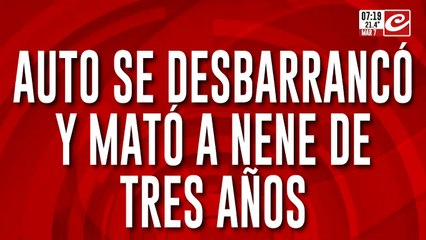 Tragedia a orillas del río: auto se desbarrancó y mató a nene de tres años