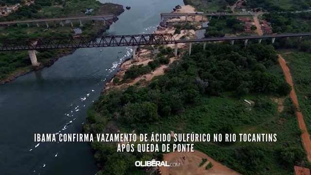 Ibama confirma vazamento de ácido sulfúrico no Rio Tocantins após queda de ponte