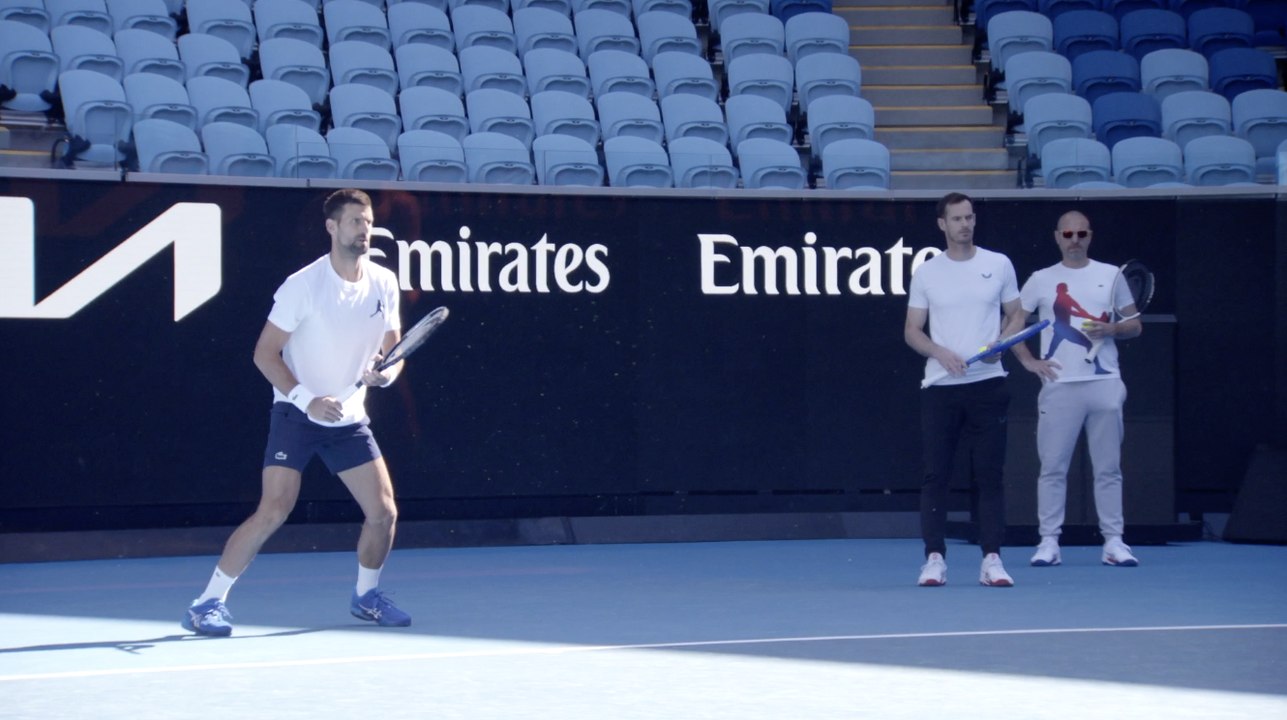Tennis - Australian Open 2025 - Novak Djokovic practice in Melbourne... with his coach Andy Murray