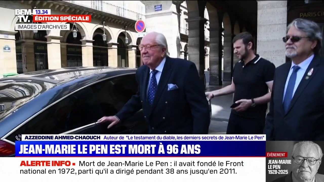 Décès de Jean-Marie Le Pen: "C'est peut-être le nom de Jean-Marie Le Pen qui empêchait l'extrême droite d'arriver au pouvoir", estime Azzedine Ahmed-Chaouch (journaliste)
