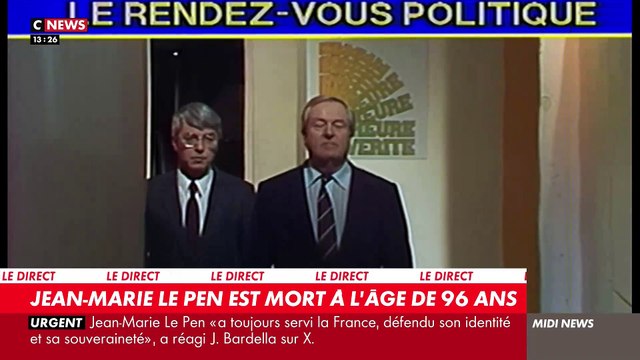 Décès de Jean-Marie Le Pen: Revoir comment l'homme politique est devenu un animal médiatique de ses prestations en interview à son face à face avec Bernard Tapie - VIDEO