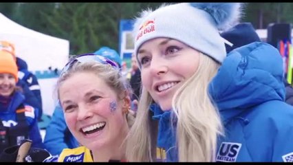 Lindsey Vonn in Val di Fiemme per tifare l'amica Jessie Diggins