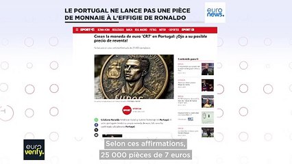 Portugal : pas de pièce de monnaie à l'effigie de Ronaldo