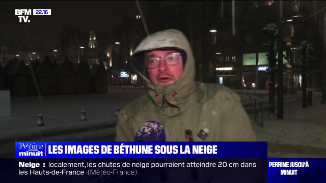 C'est génial : Des habitants de Béthune (Pas-de-Calais) ravis par les chutes de neige