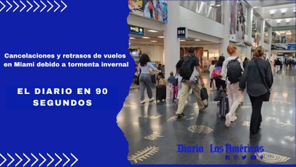 Cancelaciones y retrasos de vuelos en Miami debido a tormenta invernal | El Diario en 90 segundos
