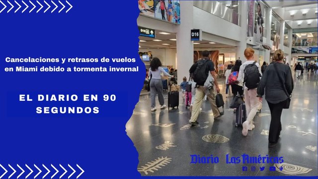Cancelaciones y retrasos de vuelos en Miami debido a tormenta invernal | El Diario en 90 segundos