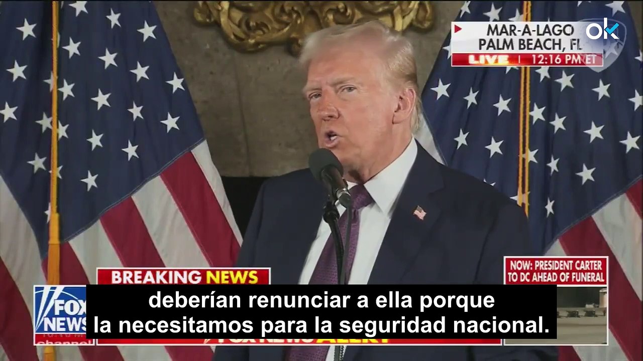 Trump se reafirma en su interés en Groenlandia: "La necesitamos por razones de seguridad nacional"