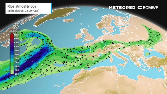Lluvias significativas asociadas a un río de humedad entrando por el NW
