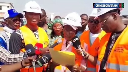 Cérémonie de pause de la première pierre pour la construction du siège de la commune de Gbessia