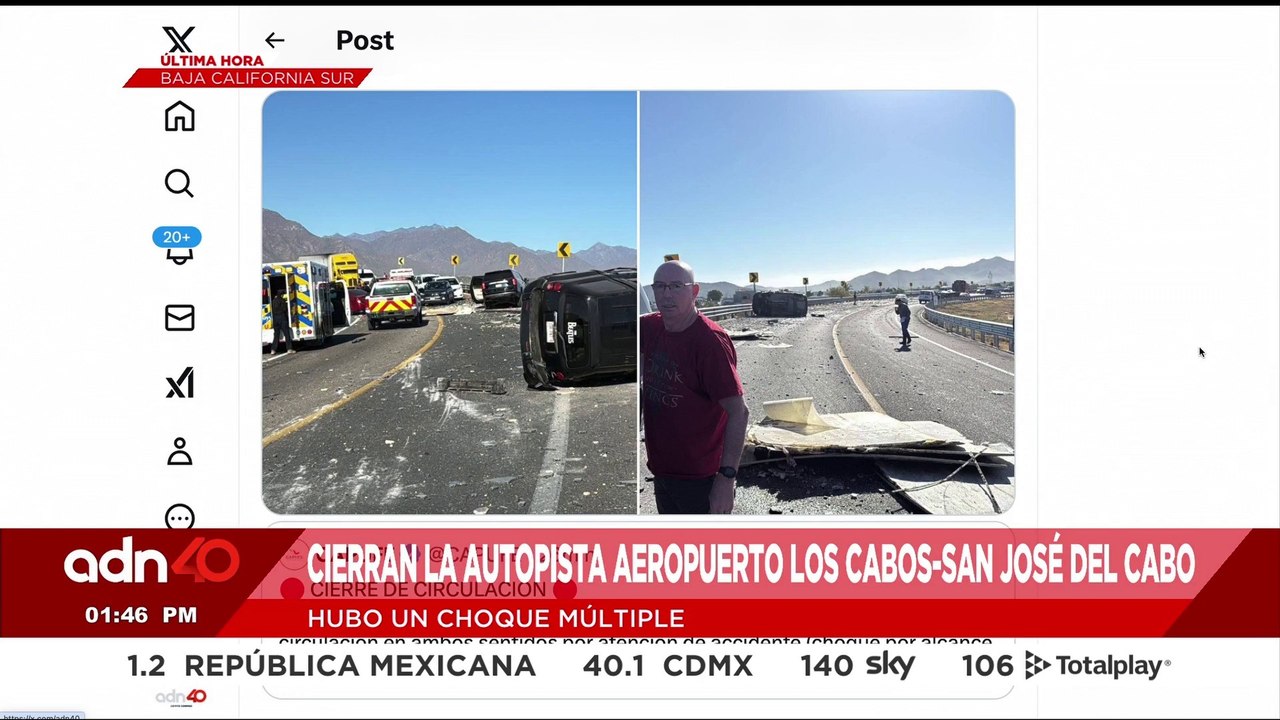 🚨¡Última Hora! Cierran la autopista Aeropuerto Los Cabos-San José del Cabo por fuerte choque