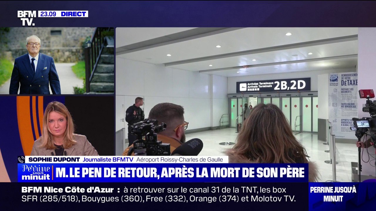 Mort de Jean-Marie Le Pen: Marine Le Pen est arrivée à l'aéroport de Roissy-Charles-de-Gaulle