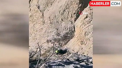 Siirt'te Mahsur Kalan Keçi Kurtarıldı