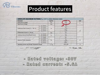 SSM3J321T-VB is a SOT23 package P-Channel field effect MOS tube