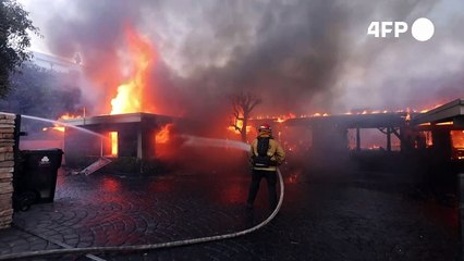 Incêndio florestal causa pânico no subúrbio de Los Angeles