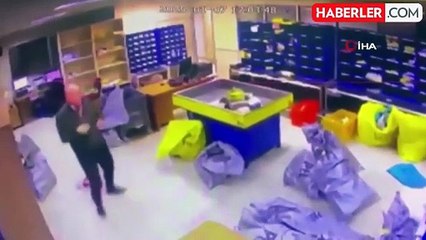Rize'de PTT Binasındaki Silahlı Saldırı Güvenlik Kamerasında