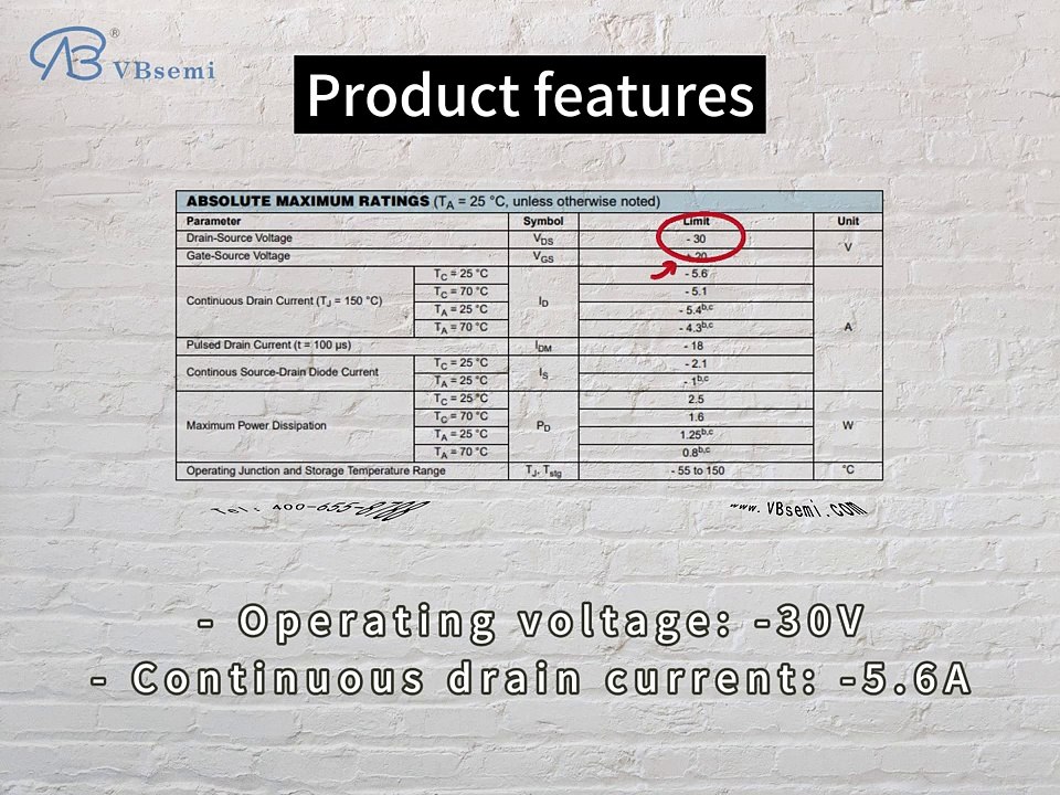 AP2317GN-VB is a SOT23 package P-Channel field effect MOS tube
