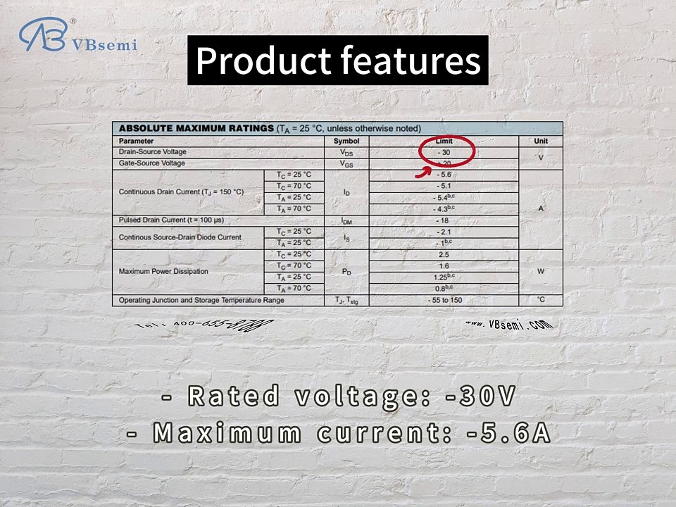SM2335PSA-VB is a SOT23 package P-Channel field effect MOS tube