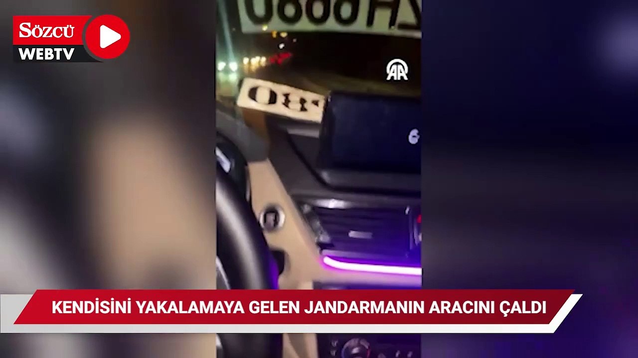 Kuzeninin otomobilini kaçıran zanlı kendisini yakalamaya gelen jandarmanın aracını çaldı