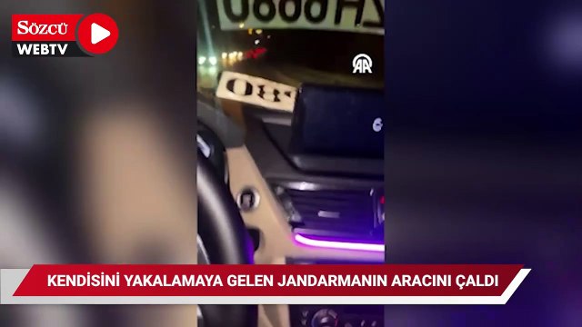 Kuzeninin otomobilini kaçıran zanlı kendisini yakalamaya gelen jandarmanın aracını çaldı