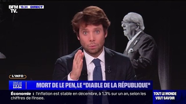 Jany Le Pen réagit auprès de BFM TV à la mort de son mari Jean-Marie Le Pen