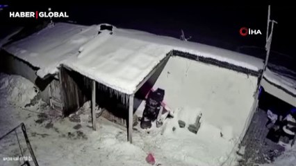 Erzurum'da depremi hisseden köpeğin korktuğu anlar kameraya yansıdı