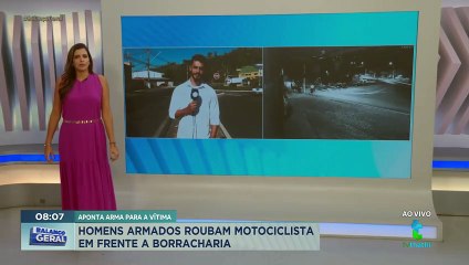 Homens armados roubam motociclista em frente a borracharia na região