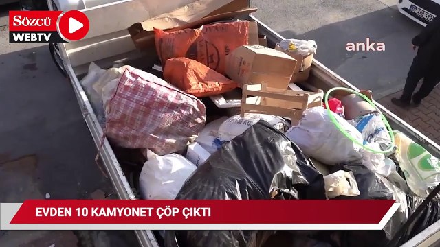 Mersin’de yaşlı bir vatandaşın yaşadığı evden 10 kamyonet dolusu çöp çıktı