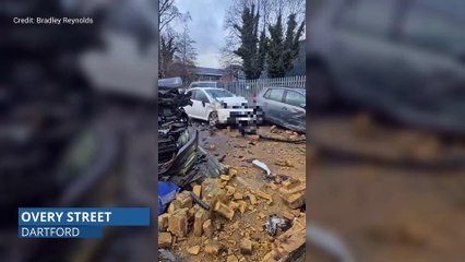 Aftermath of BMW crash in Dartford