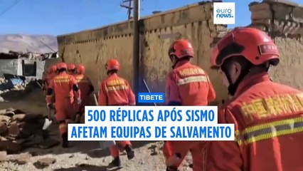 Mais de 500 réplicas após terramoto no Tibete e início dos esforços de salvamento