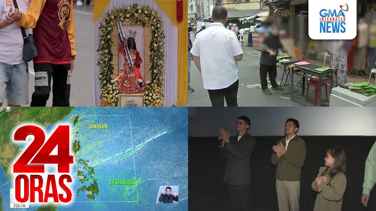 24 Oras: (Part 2) Panalangin at pasasalamat ng mga deboto sa huling gabi ng "pagpupugay"; tensyonadong clearing ops sa ruta ng Traslacion; higantang sawa at ahas na namataan; malamig na klima dahil sa bugso ng amihan; "Green Bones" sa Hollywood, atbp.