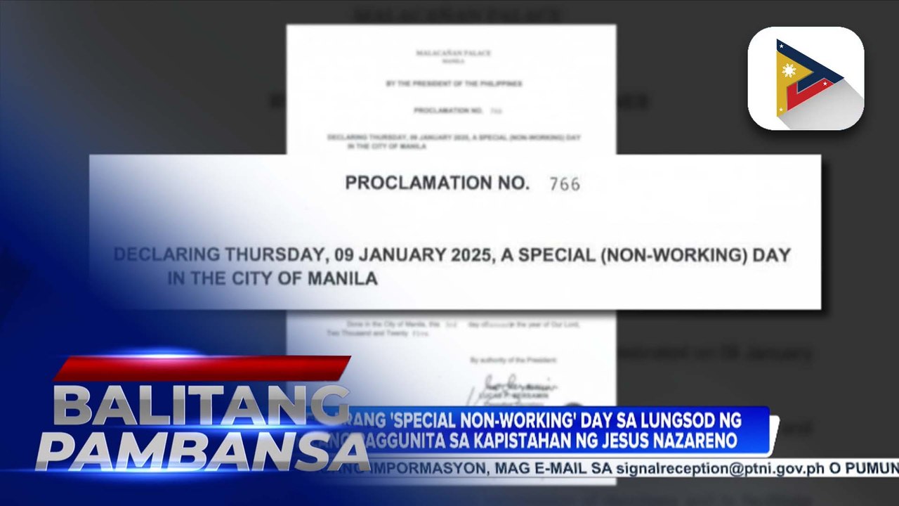 Janunary 9, idineklarang 'special non-working' day sa lungsod ng Maynila bilang paggunita sa Kapistahan ng Hesus Nazareno