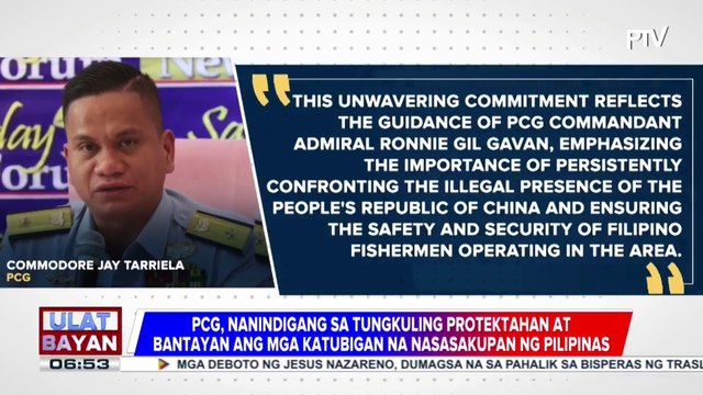 PCG, nanindigang ilegal ang presensya ng CCG vessel 5901 sa karagatan ng Pilipinas; BRP Cabra ng PCG, patuloy na binabantayan ang 'monster ship' ng China