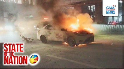 Taxi sa Quezon City, nagliyab | SONA