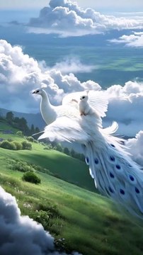 Flying peacocks beautiful