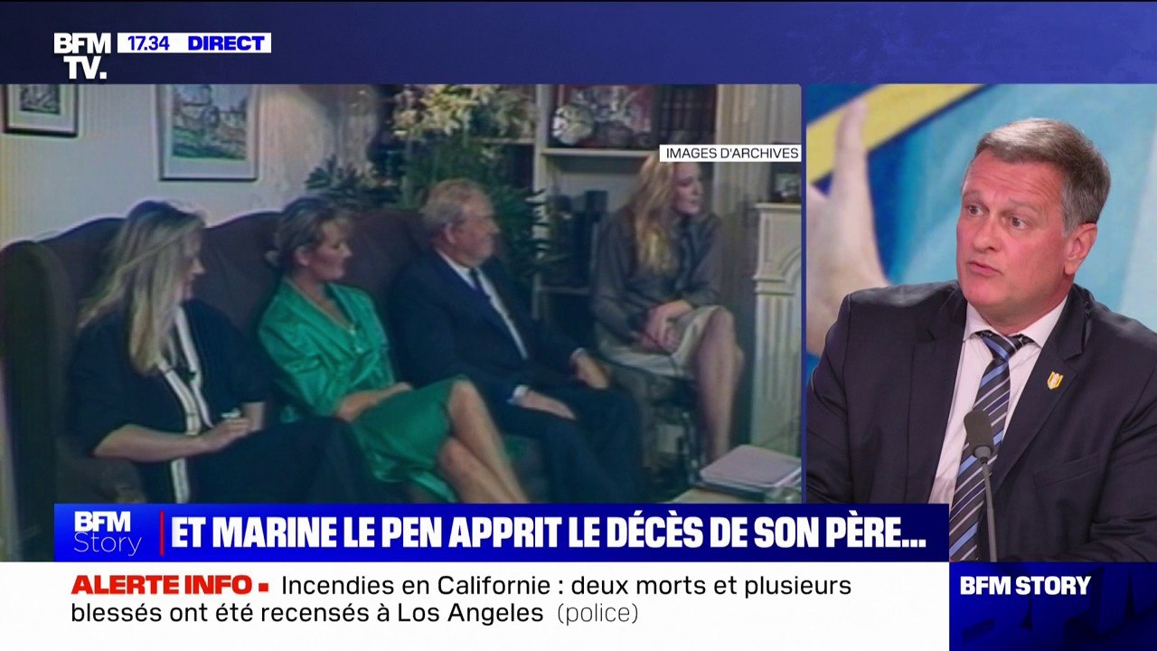 Mort de Jean-Marie Le Pen: "Il est parti apaisé avec d'excellents rapports avec ses filles", assure Louis Aliot (maire RN de Perpignan)
