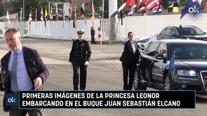 Primeras imágenes de la princesa Leonor embarcando en el buque Juan Sebastián Elcano