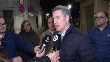 Feijóo atiende a los medios en su tercera visita a Valencia tras la DANA.