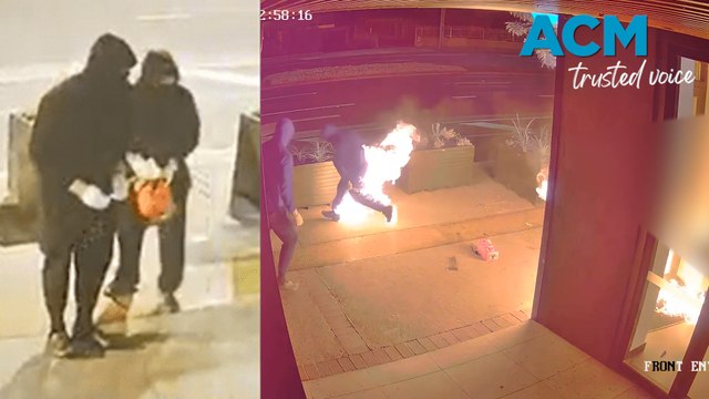 Alleged arsonists scramble from scene as man lights his pants on fire