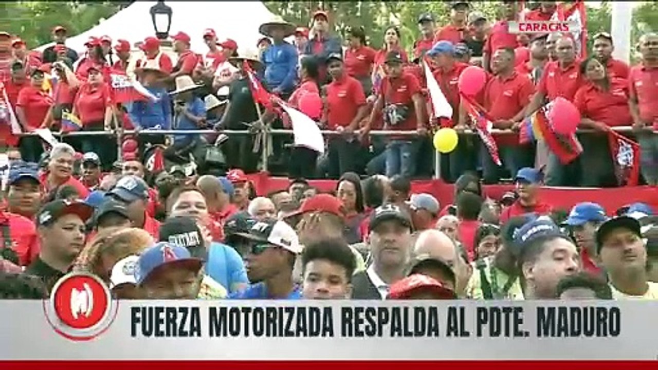 Vicepresidenta Delcy Rodríguez recibe caravana motorizada en apoyo al presidente Maduro