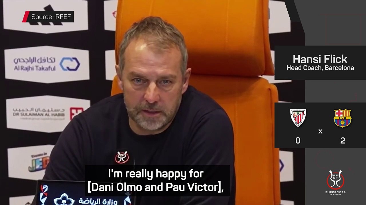 Flick dedicates Barca victory to Olmo and Victor