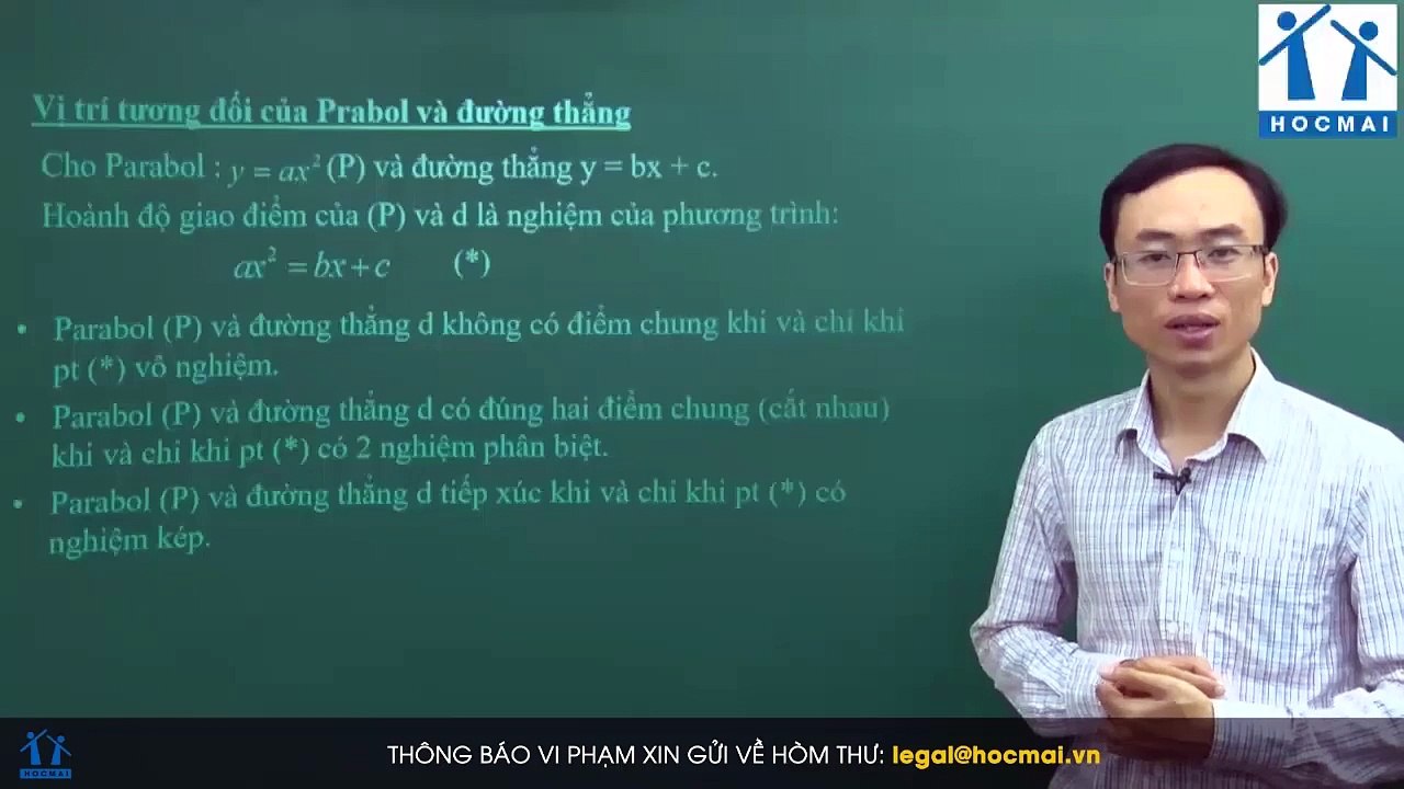 28. Bài 08. Vị trí tương đối của parabol và đường thẳng. (Luyện thi vào 10 Chuyên Toán CT1 ) - HOCMAI 2024-05-22 11_03