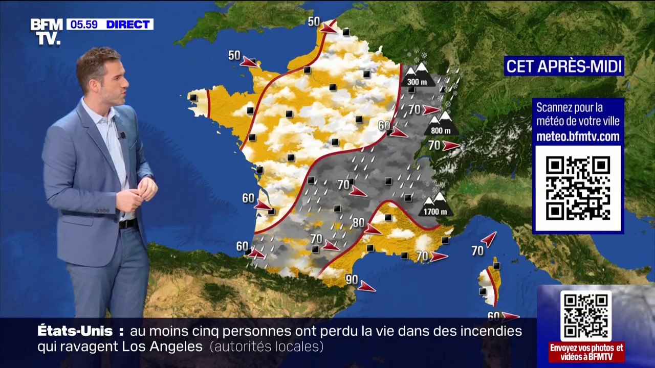 Les chutes de neige se poursuivent dans le nord de la France ce jeudi alors que du sud-ouest au nord-est de la pluie est attendue