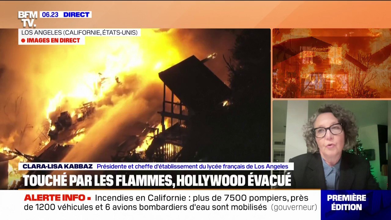 Incendie: "On s'attend à une destruction totale" du campus, affirme Clara-Lisa Kabbaz (présidente du lycée français de Los Angeles)