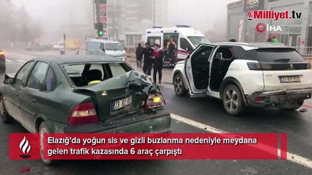 Yoğun sis ve buzlanma zincirleme kazayı beraberinde getirdi