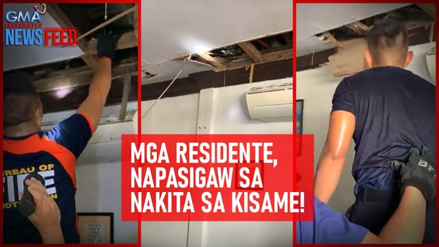Mga residente, napasigaw sa nakita sa kisame! | GMA Integrated Newsfeed