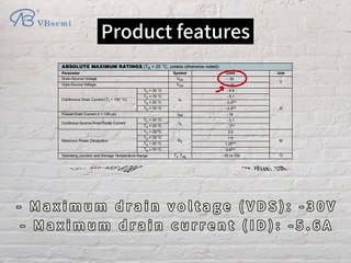 HM3401C-VB is a SOT23 package P-Channel field effect MOS tube