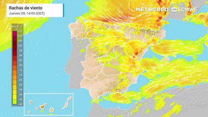 Este fin de semana se esperan rachas muy fuertes de viento en España