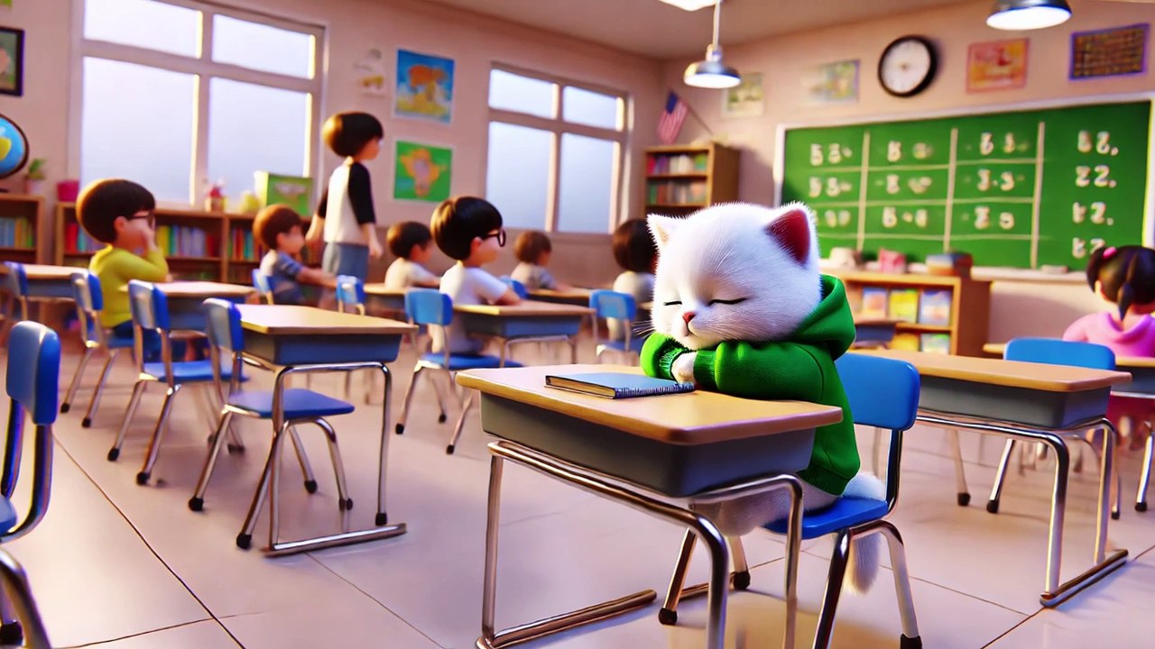 Kitten's 😻 Gostly Encounter at School👻#kittty#cat#catlover #catvideos #cutecat #aicat#funnycat